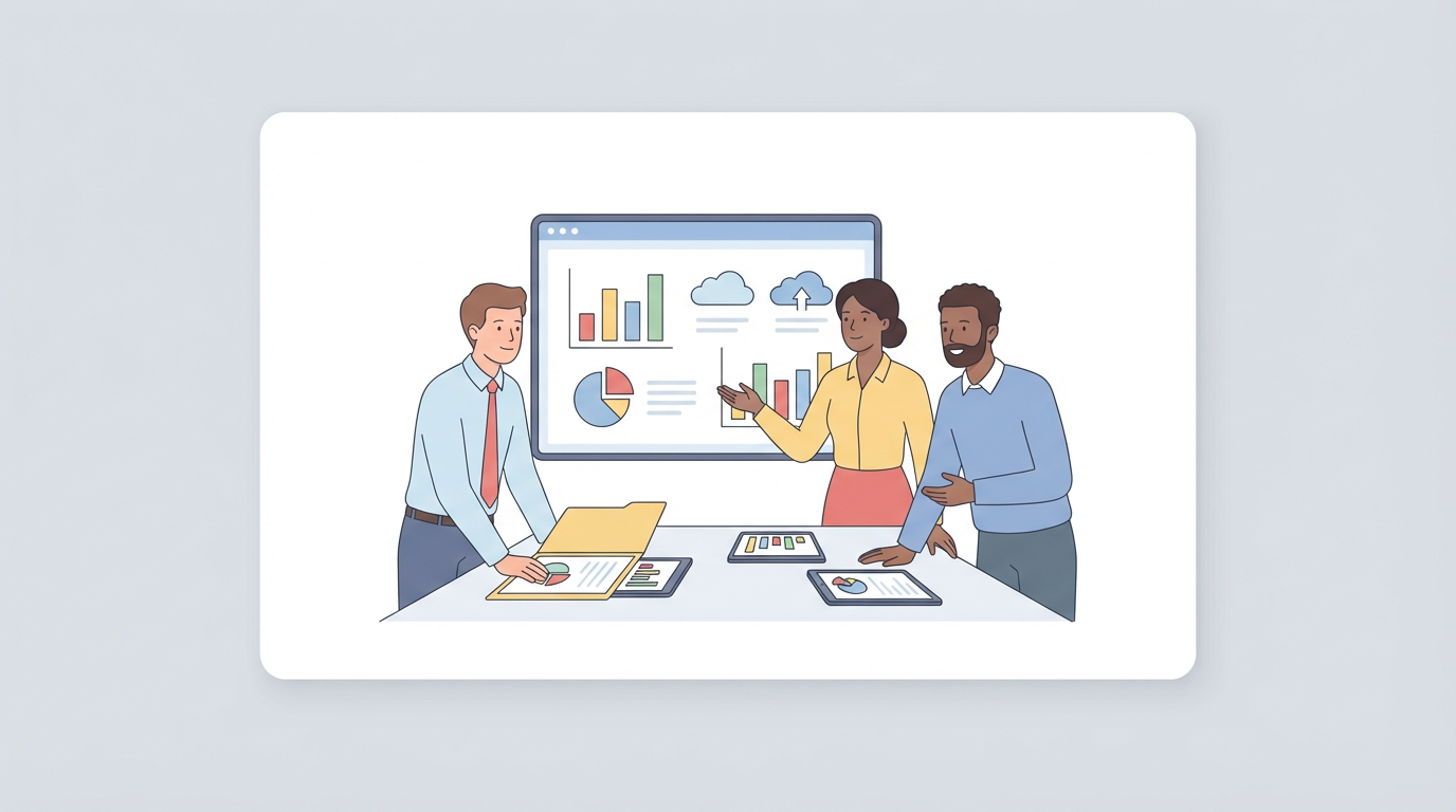 DXやデータ活用について議論するメンバーのイメージ